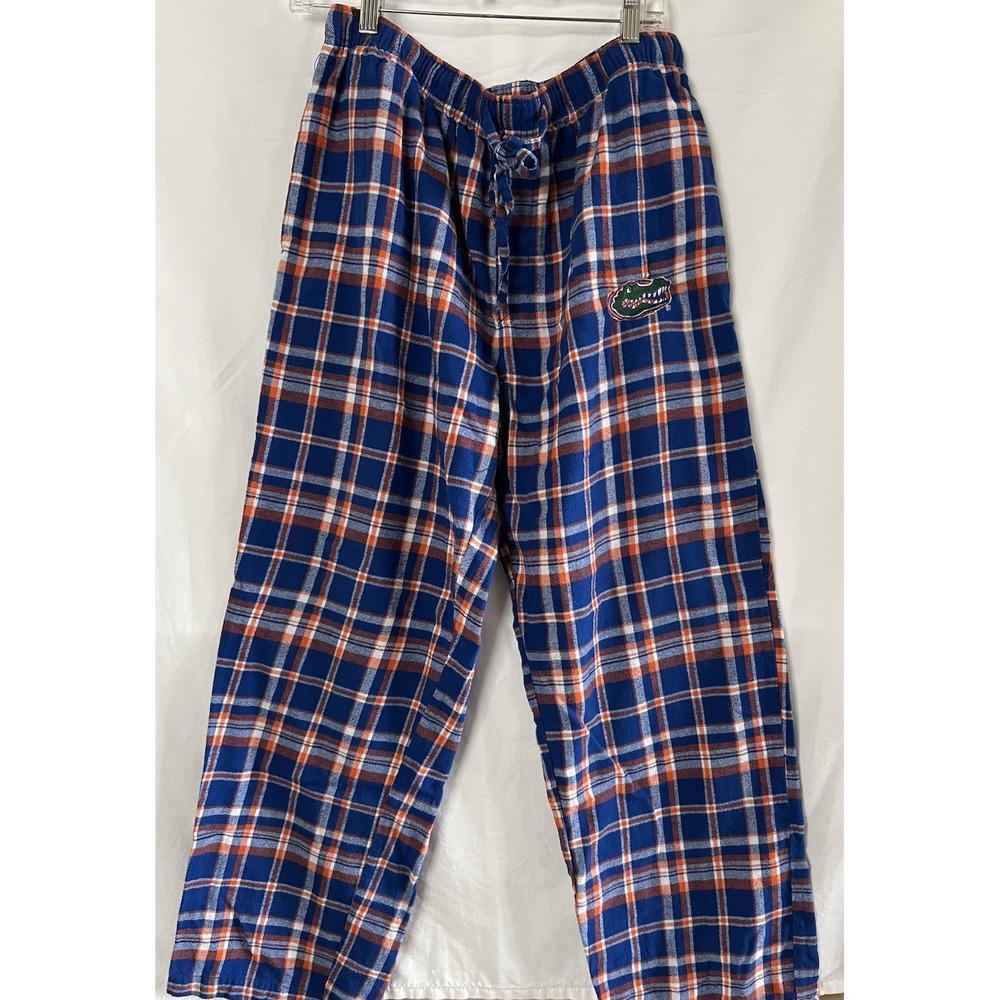 Concepts Sports Florida Gators Pajama Pants Mens Sz Lg Blue Orange Flannel Plaid